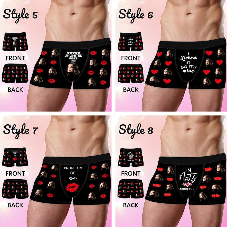 Personalized Underwear for Men, Custom Boxers with Picture, Underwear with Photo, Personalized Face Boxers, Boyfriend Husband, Gift for Him