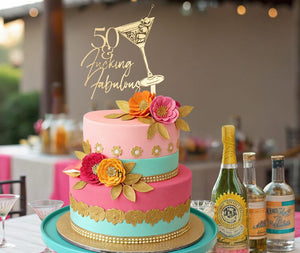 40th, 50th Birthday, 50 and Fabulous, Cake Topper, 50th Birthday Cake Toppers, Personalized Topper, Birthday Custom Cake Topper