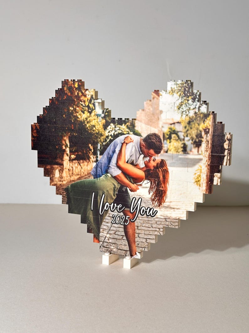 Custom Photo Building Blocks For Couples | Gifts For Boyfriend | Anniversary Gift | Couple Gifts | Gift For Him | Personalized Gift