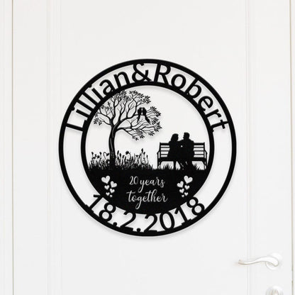 Personalized 20th Anniversary Metal Art,Custom Wedding Anniversary Gift For Couple,Any Year Anniversary Sign,Wedding Gift,Gift for couples