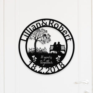 Personalized 20th Anniversary Metal Art,Custom Wedding Anniversary Gift For Couple,Any Year Anniversary Sign,Wedding Gift,Gift for couples