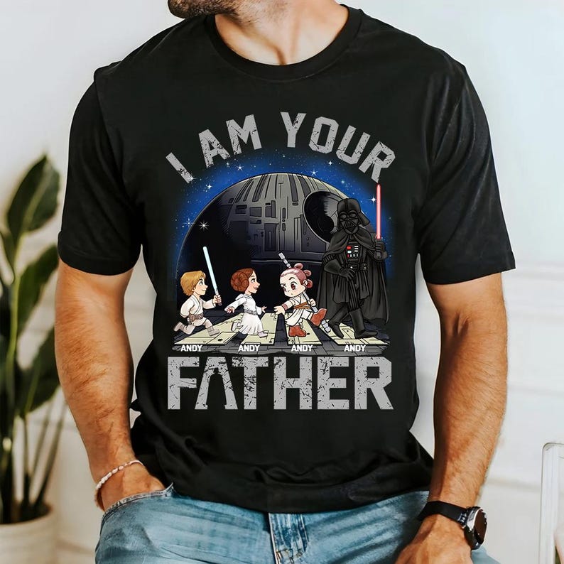 Custom Star Wars Characters Dad Kids Shirt, Disney Movie Family