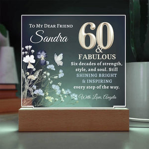 Personalized 60th Birthday Night Light, 1965 Year Photo Collage Night Light, 60th Birthday Party Gift, Anniversary Gifts, Gifts for Her, Him