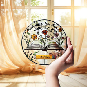 Custom Teacher Suncatcher Gift | Personalized Glass Suncatcher for End of Year, Teacher Appreciation, Classroom Decor, Gift for Teacher