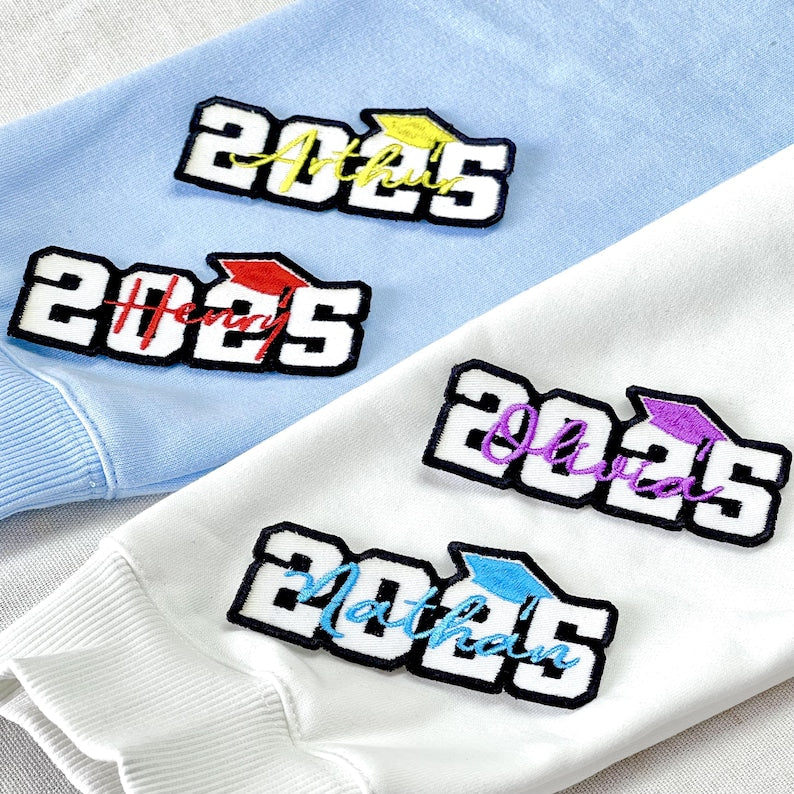 Custom Class of 2025 Patch Graduation Keepsake Gift for Her or Him, Senior Grad 2025 Decor, Embroidered Patch for School or College