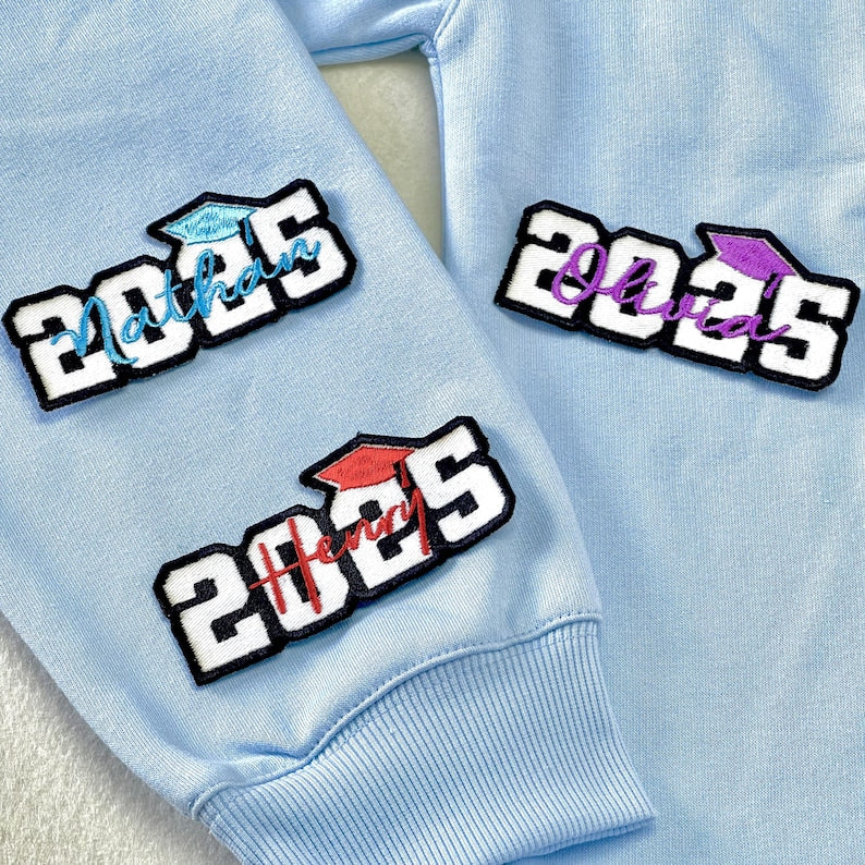 Custom Class of 2025 Patch Graduation Keepsake Gift for Her or Him, Senior Grad 2025 Decor, Embroidered Patch for School or College