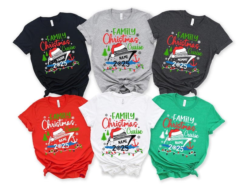 Personalized Christmas Cruise 2025 Shirt, Custom Christmas Cruise Shirt, Family Christmas Cruise Shirt, Christmas Family Vacation Shirt