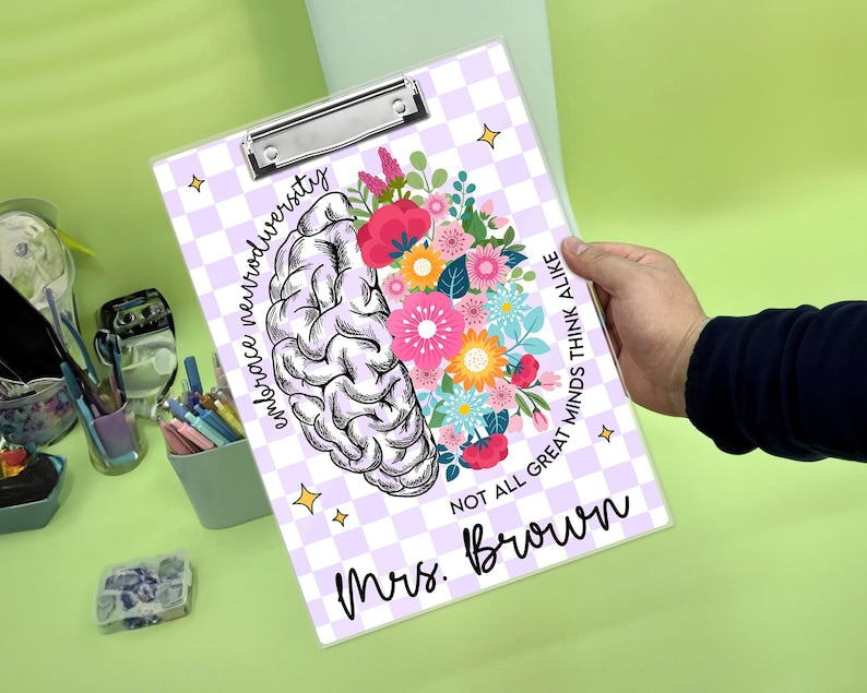 Personalized SPED Teacher Gifts, Special Education Clipboard, Special Ed Teacher Gift, Embrace Neurodiversity, School Counselor Gift
