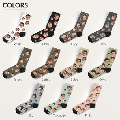 Custom Baby Face Socks, Many Faces Custom Parent Gift, Cute Baby Picture on Socks, Customized Christmas Gift for Parents, Cute Baby Gift