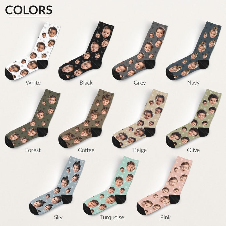 Custom Baby Face Socks, Many Faces Custom Parent Gift, Cute Baby Picture on Socks, Customized Christmas Gift for Parents, Cute Baby Gift