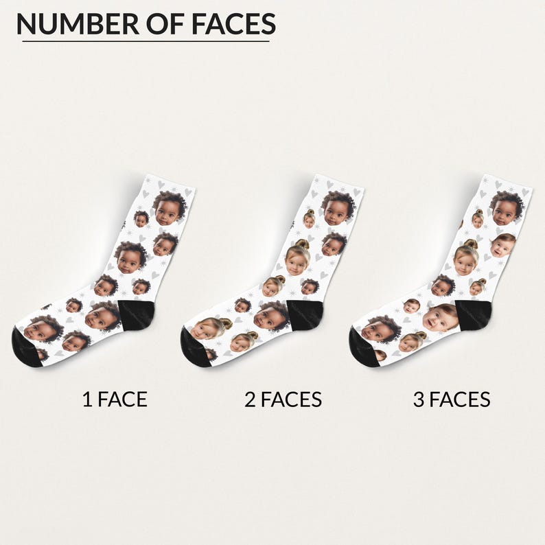 Custom Baby Face Socks, Many Faces Custom Parent Gift, Cute Baby Picture on Socks, Customized Christmas Gift for Parents, Cute Baby Gift