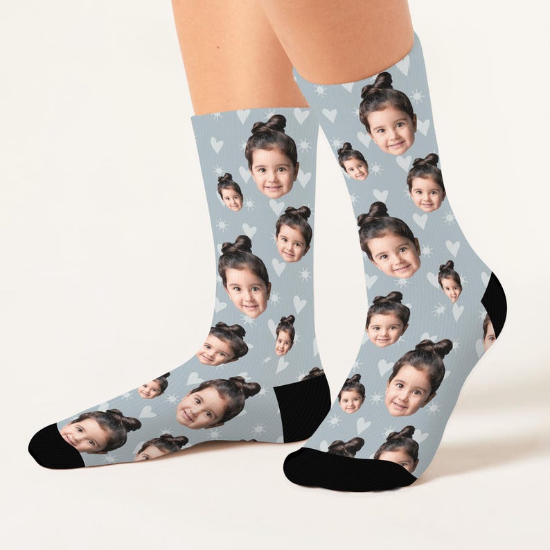 Custom Baby Face Socks, Many Faces Custom Parent Gift, Cute Baby Picture on Socks, Customized Christmas Gift for Parents, Cute Baby Gift