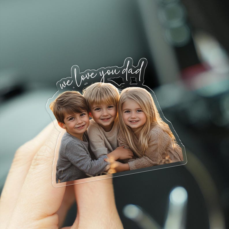 Custom Photo Car Visor Clip, Gift for Pet Lovers, Drive Safe Visor Clip With Picture Gift for Husband, Drive Safe Daddy, New Dad Gift
