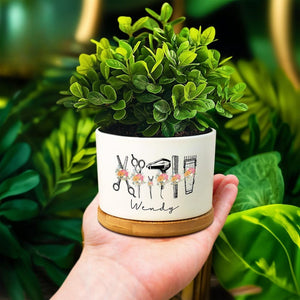 Hair Stylist Gifts, Personalized Hair Stylist Name Plant Pot, Custom Hairstyle Decor, Gift for Hairdresser, Hairdresser Gift, Barber Gifts