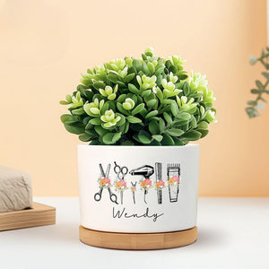 Hair Stylist Gifts, Personalized Hair Stylist Name Plant Pot, Custom Hairstyle Decor, Gift for Hairdresser, Hairdresser Gift, Barber Gifts