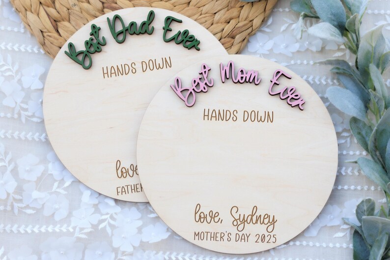 Father's Day Handprint DIY Sign, Personalized Father's Day Handprint Art, First Father's Day Gift From Child, Best Dad Hands Down Sign