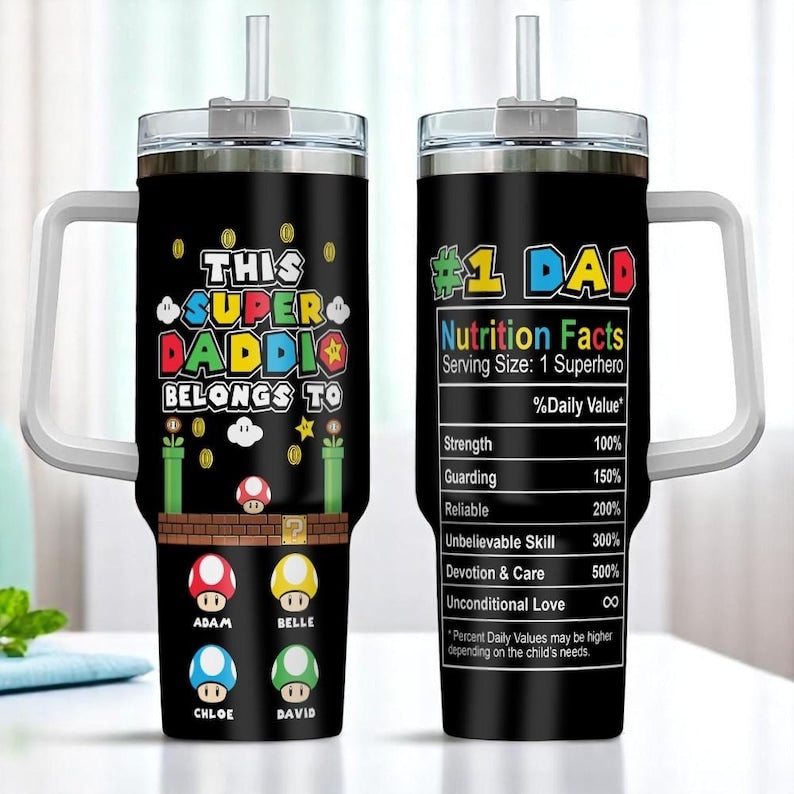 Daddio Tumbler 40oz, Gaming Daddy Coffee Mug, Dad Drinking Cup, Birthday Christmas Father Day Gifts, Gift for New Dad Husband Papa Grandpa