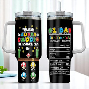 Daddio Tumbler 40oz, Gaming Daddy Coffee Mug, Dad Drinking Cup, Birthday Christmas Father Day Gifts, Gift for New Dad Husband Papa Grandpa