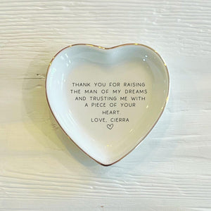 Thank you for Raising Man of my Dreams Ring Trinket Dish | Mother in Law Ring Dish | Custom Jewelry Dish | Wedding Gift from Daughter In Law