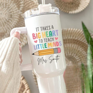 Custom Teacher Tumbler, Personalized 40oz Teacher Tumbler with Handle Gifts for Teacher Appreciation Gift for Teacher Travel Mug Teacher Cup