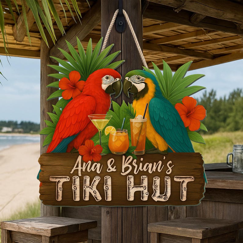 Personalized Tiki Bar Sign, Tiki Lounge Sign, Tiki Decorations, Bar Decor, Summer Gift, Pool Bar, Summer Decor