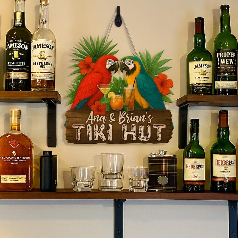 Personalized Tiki Bar Sign, Tiki Lounge Sign, Tiki Decorations, Bar Decor, Summer Gift, Pool Bar, Summer Decor