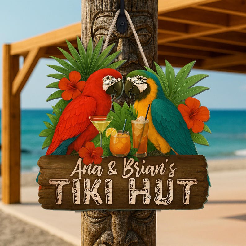 Personalized Tiki Bar Sign, Tiki Lounge Sign, Tiki Decorations, Bar Decor, Summer Gift, Pool Bar, Summer Decor
