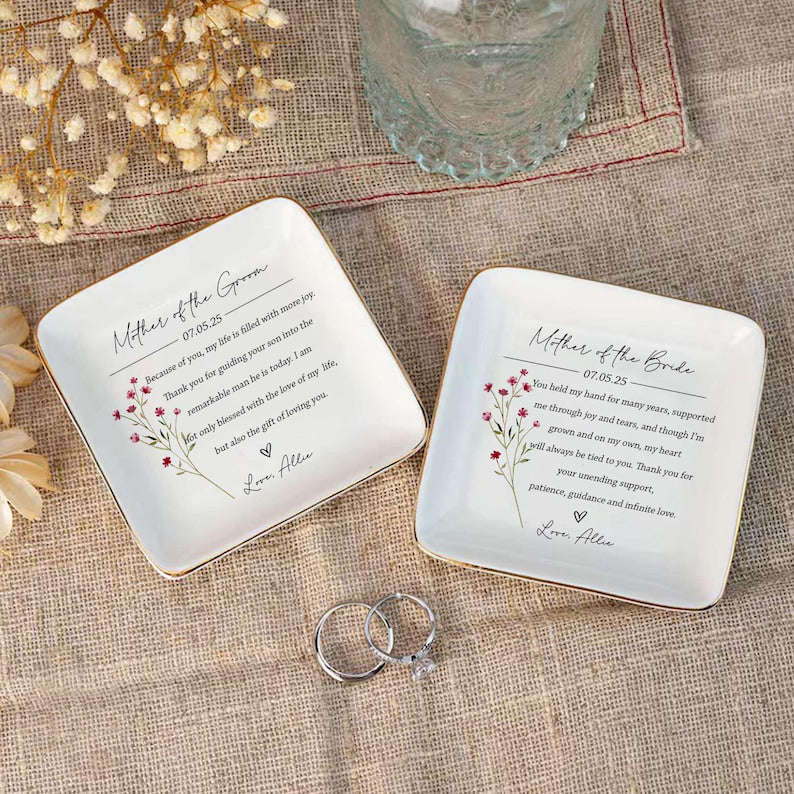 Mother's Of Groom Bride Dish, Rings Dish, Gift From Bride, Gift From Daughter, To My Mother On My Wedding Day, Wedding Bridal Party Gifts