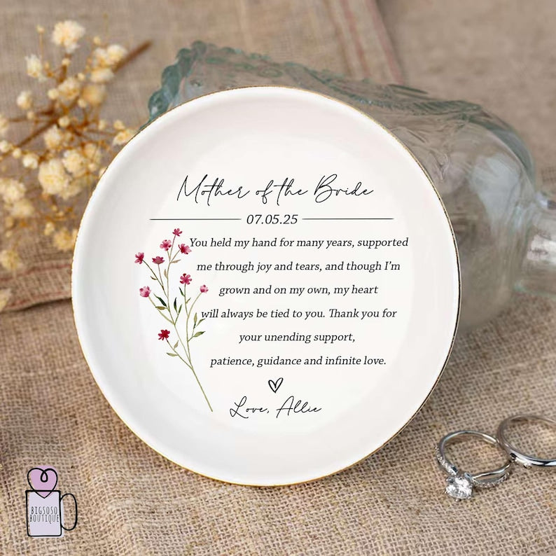 Mother's Of Groom Bride Dish, Rings Dish, Gift From Bride, Gift From Daughter, To My Mother On My Wedding Day, Wedding Bridal Party Gifts