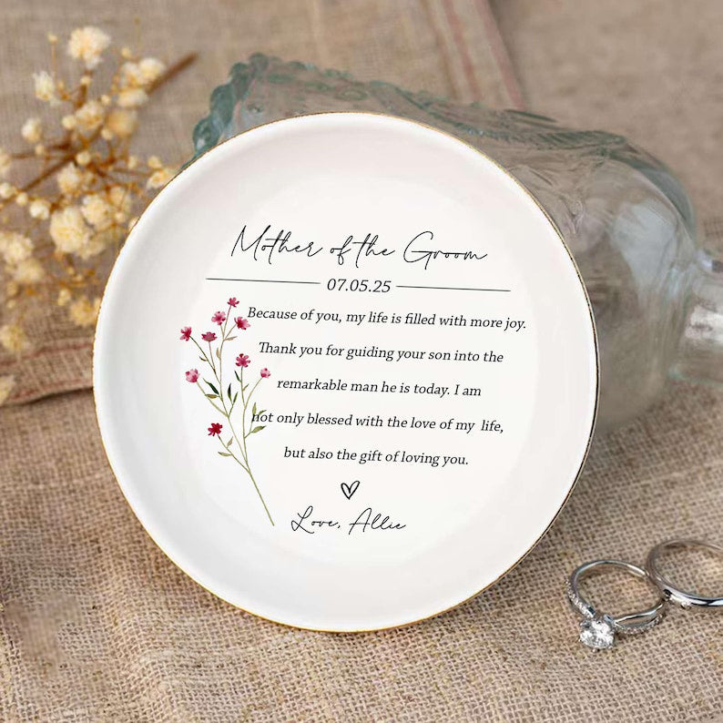 Mother's Of Groom Bride Dish, Rings Dish, Gift From Bride, Gift From Daughter, To My Mother On My Wedding Day, Wedding Bridal Party Gifts