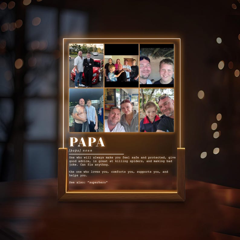 Personalized Custom Photo Light for Your Dad, Custom Photo Lamp, Unique Father s Day Gift, Dad Gifts, Anniversary Gift for Your Dad