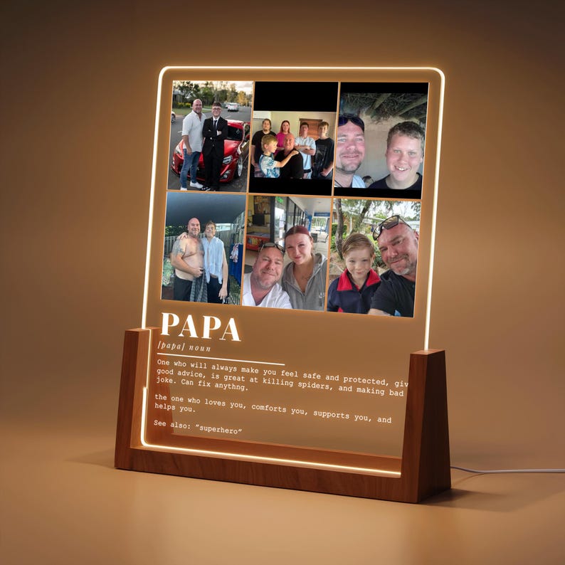 Personalized Custom Photo Light for Your Dad, Custom Photo Lamp, Unique Father s Day Gift, Dad Gifts, Anniversary Gift for Your Dad