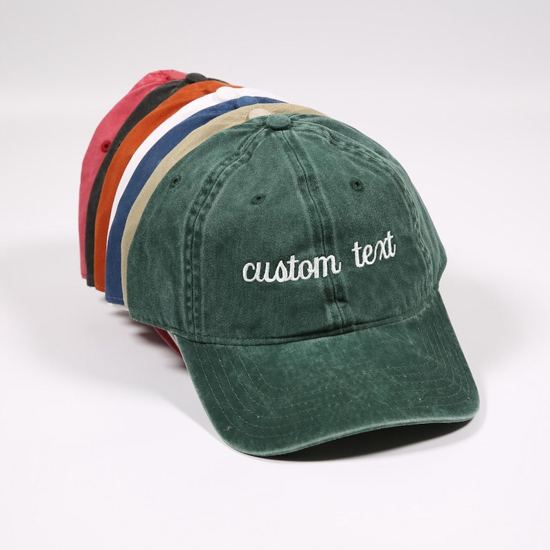 Custom Text Embroidered Hat, Your Text Here, Cool Quote Cap, Vintage Baseball Hat, Custom Trucker Hat, Personalized Gift, Custom Dad Cap