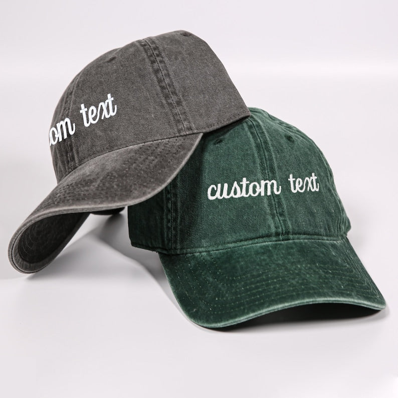 Custom Text Embroidered Hat, Your Text Here, Cool Quote Cap, Vintage Baseball Hat, Custom Trucker Hat, Personalized Gift, Custom Dad Cap