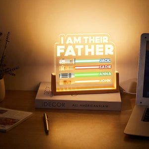 I Am Their Father, Personalized Gifts for Dad, Night Light w Kids Names, Father's Day Gift, Custom Gift for Husband from Kids, Birthday Gift