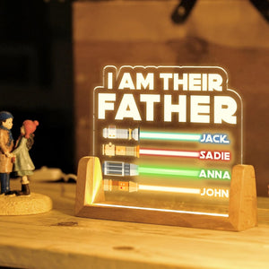 I Am Their Father, Personalized Gifts for Dad, Night Light w Kids Names, Father's Day Gift, Custom Gift for Husband from Kids, Birthday Gift