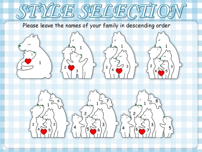 Personalized Single Parent Families Bear Puzzle, Wooden Bear Family Puzzle, Personalized Father's Day Gifts, Gift for Dad, Family Home Decor