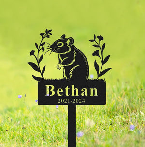 Custom Gerbil Memorial Stake,Personalized Gerbil Name Garden Decor,Gerbil Metal Sign,Rat Grave Marker,Pet Keepsake Gift,Gerbil Lover Gift