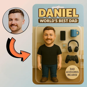 Personalized Father's Day Gift For Dad, Custom Photo Dad Action Figure Acrylic plaque, Best Dad Ever gift from kids, Gift For Husband