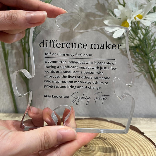 Custom Difference Maker Gift For Teacher Appreciation, Nurse Appreciation Preceptor Gift For Mentor, Acrylic Plaque Gift For Mothers Day