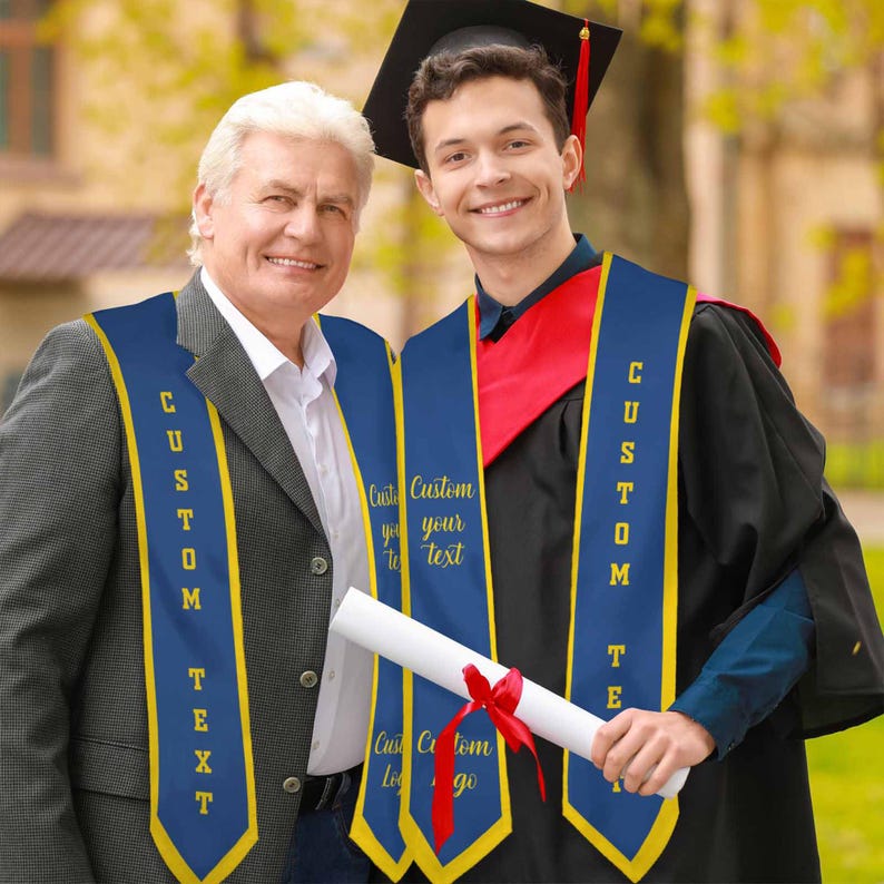 Custom Graduation Stole: Personalized Text & Logo, Class of 2026