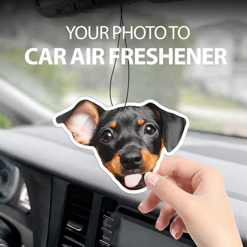 Personalised Air Freshener from Photo - Dog Photo Cat Photo Custom Car Air Freshener With Picture - Car Accessory for Dad
