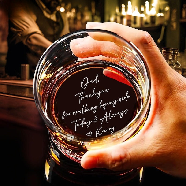 Personalized Father of the Bride And Father of the Groom Engraved Whiskey Glass, Father of the Bride Gift, Wedding Gifts, Fathers Day Gift