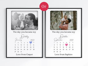 The day you became my daddy father's day birth date wood sign 2 layers, special keepsake for daddy, gift for dad, first fathers day gift