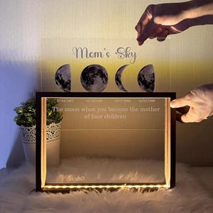 Custom Moons Phase LED Night Light, Personalized Moons Phase with Kids Names, Mother s Day Gifts,Gift for Mama,Custom Night light Moon Phase