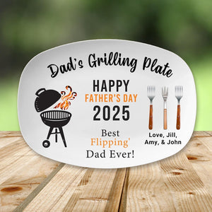Personalized Dad Grilling Plate, Custom BBQ Platter, Fathers Day Gift, Grill Plate Gift From Kids, Papa Gift, Daddy 2025, Grandpa Plate
