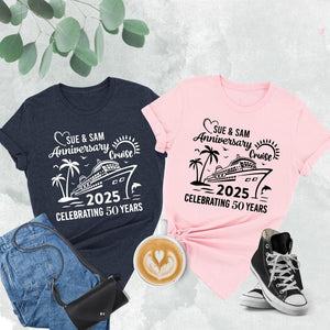 Personalized Anniversary Cruise Shirts, Anniversary Cruise Shirts, Cruise Couple Shirts, Cruising 2025, Personalized Couple, Couple Cruise