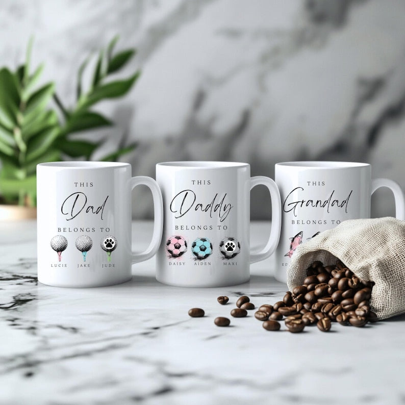 Personalised Mugs, Fathers Day Gifts, Gifts For Dad, Golf Gifts, Gifts For Him, Football Gifts, Grandad Gifts, Fishing Gifts, Coffee Mugs