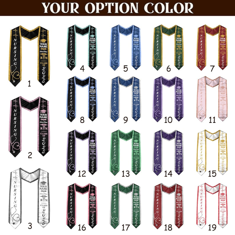 Customized Nursing Stole, Nursing Graduation Stole, RN Stole Nursing Stole Graduation 2025, Nursing Graduation, Nursing Stole Graduate 2026