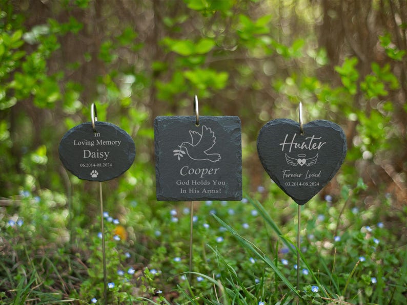 Custom Pet Memorial Garden Stone, Personalized Dog Memorial Garden Stone,Pet Remembrance Gift,Honor Your Beloved Cat or Dog,Pet Grave Marker